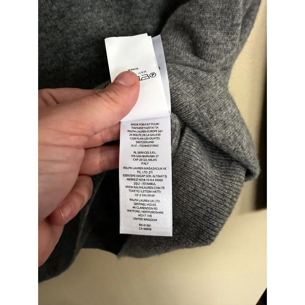 Polo Ralph Lauren Washable Cashmere V-Neck Sweater - Heather‎ Grey